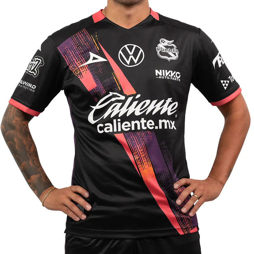 Pirma Men's Puebla 2025/26 Away Jersey Black/White Front