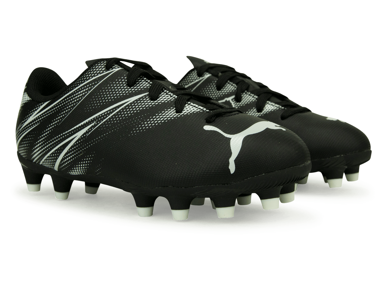 PUMA Kids Attacanto FG/AG Black/White Together