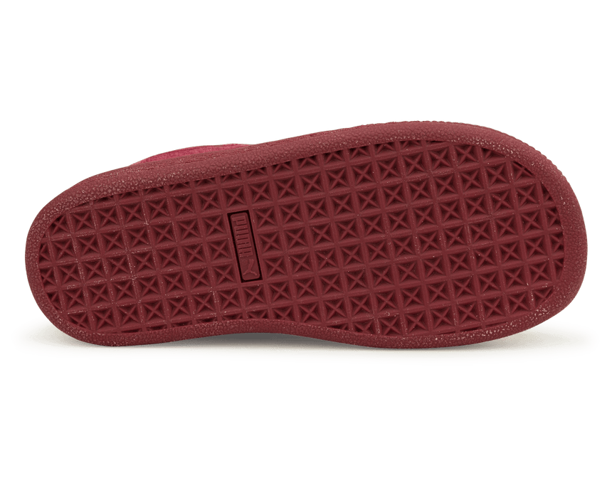 PUMA Kids Basket Classic Velour Red/Gold Sole