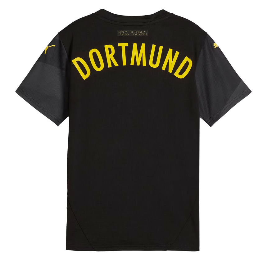 PUMA Kids Borussia Dortmund 2024/25 Away Jersey Black/Faster Yellow Back