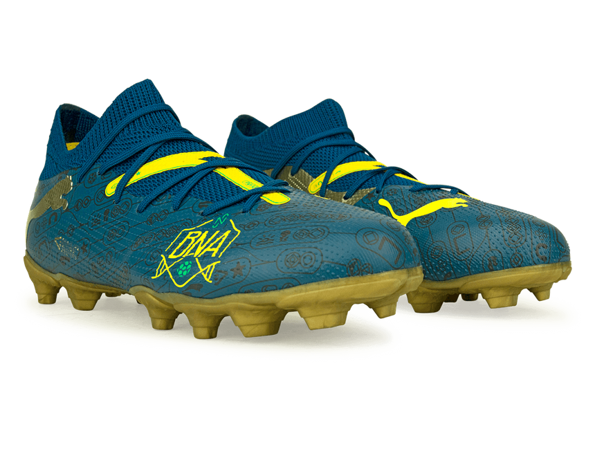 PUMA x Neymar JR Kids Future 7 Match BNA FG/AG Blue/Yellow/Green Gold Together