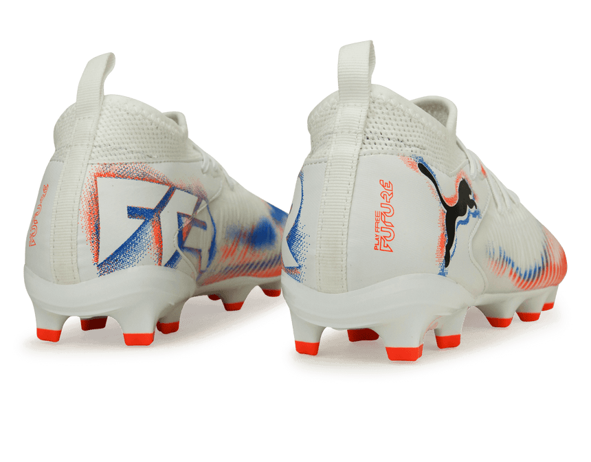 PUMA Kids Future 8 Match FG/AG White/Black/Glowing Red Back
