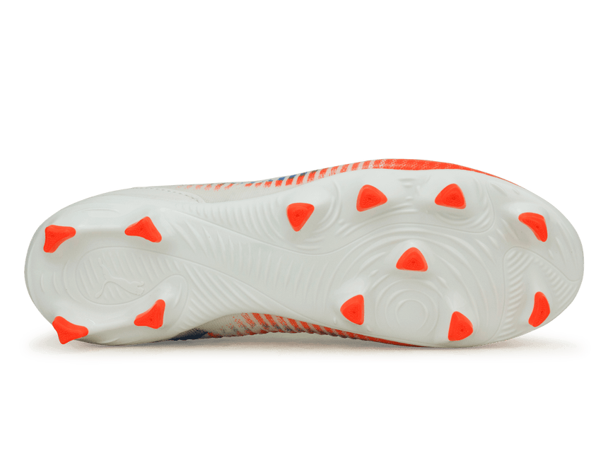 PUMA Kids Future 8 Match FG/AG White/Black/Glowing Red Sole