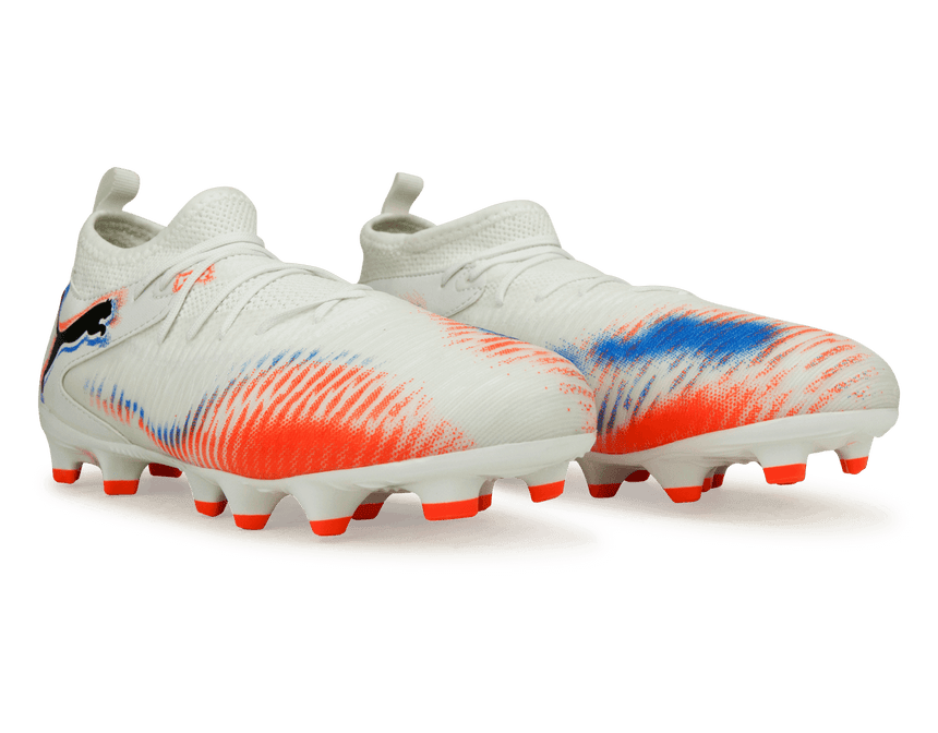 PUMA Kids Future 8 Match FG/AG White/Black/Glowing Red