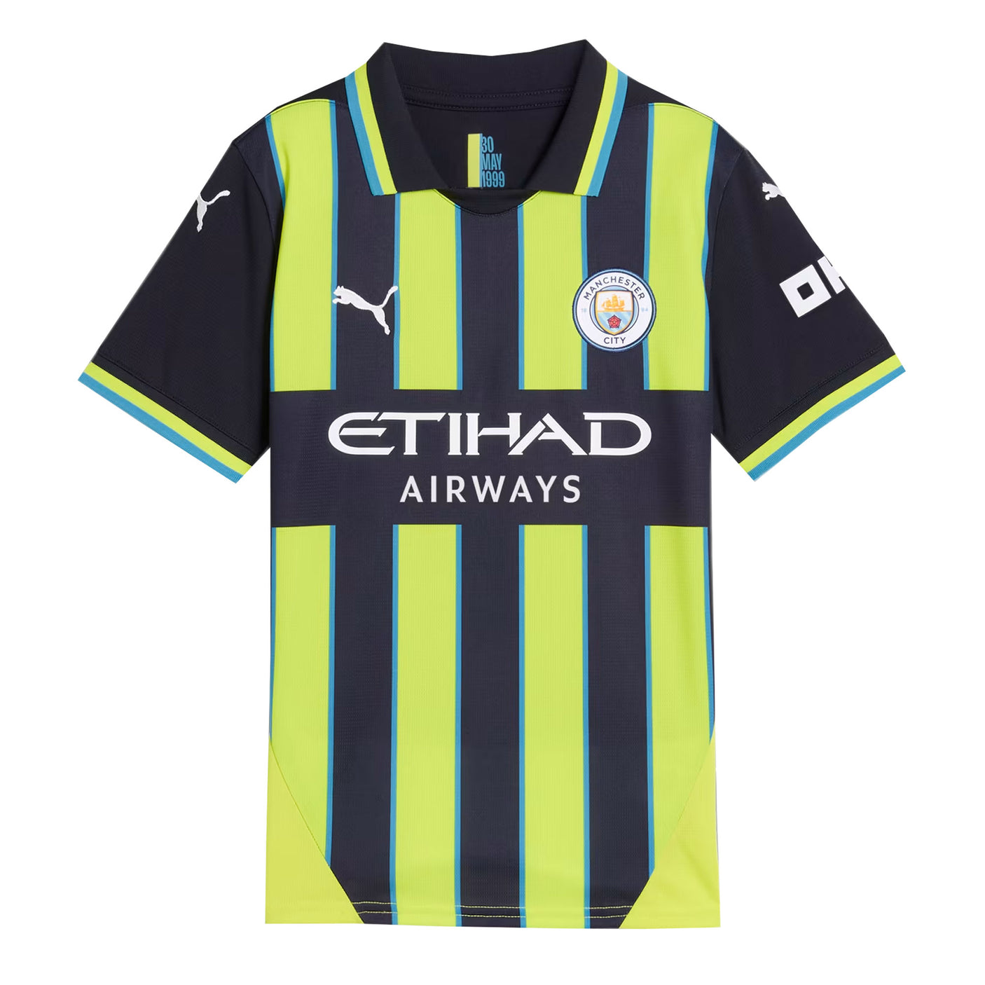 PUMA Kids Manchester City 2024/25 Away Jersey Yellow Glow/Navy Front