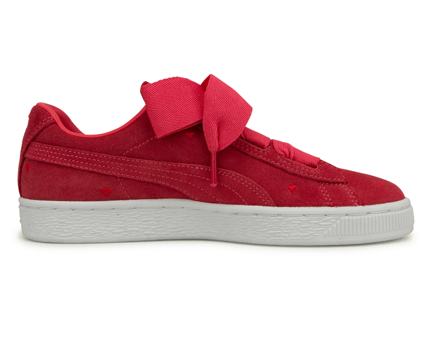 PUMA Kids Suede Heart Valentine JR Pink/White Side