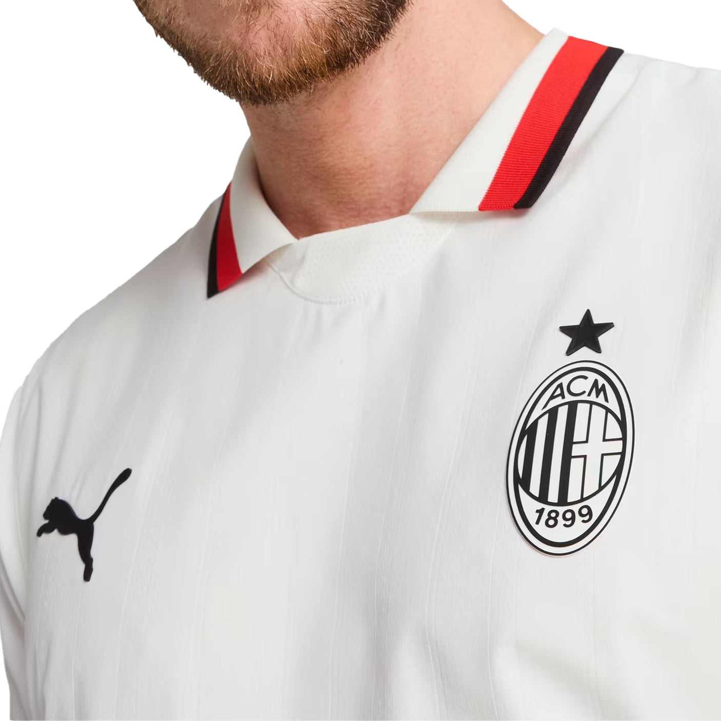 PUMA Men's AC Milan 2024/25 Authentic Away Jersey White/Red Crest