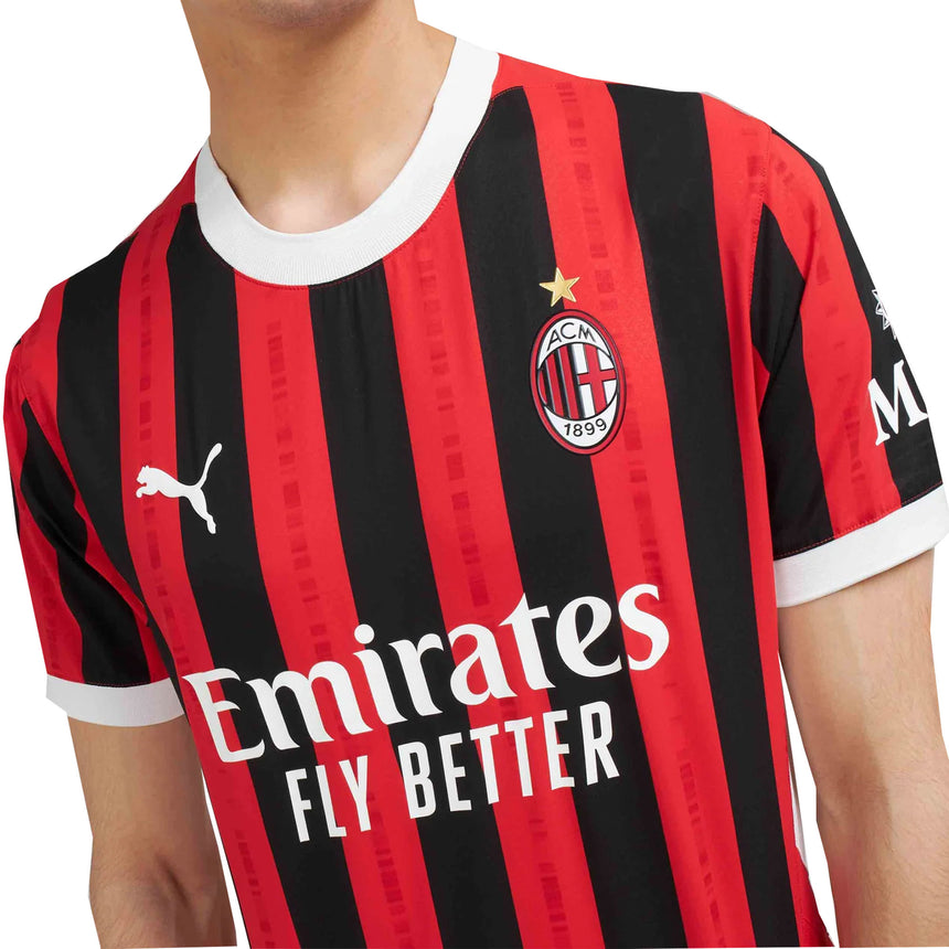 PUMA Men's AC Milan 2024/25 Authentic Home Jersey Red/Black Crest