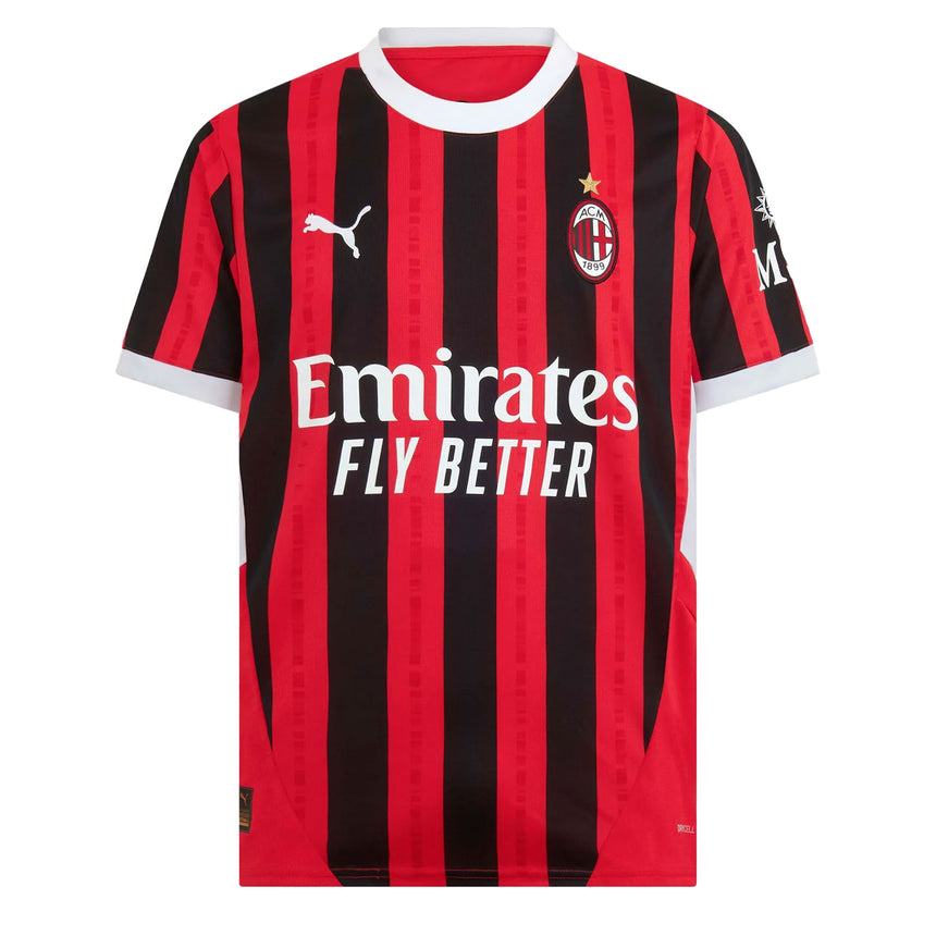 PUMA Men's Ac Milan 2024/25 Authentic Home Jersey w/ Gimenez #7 Printing Front