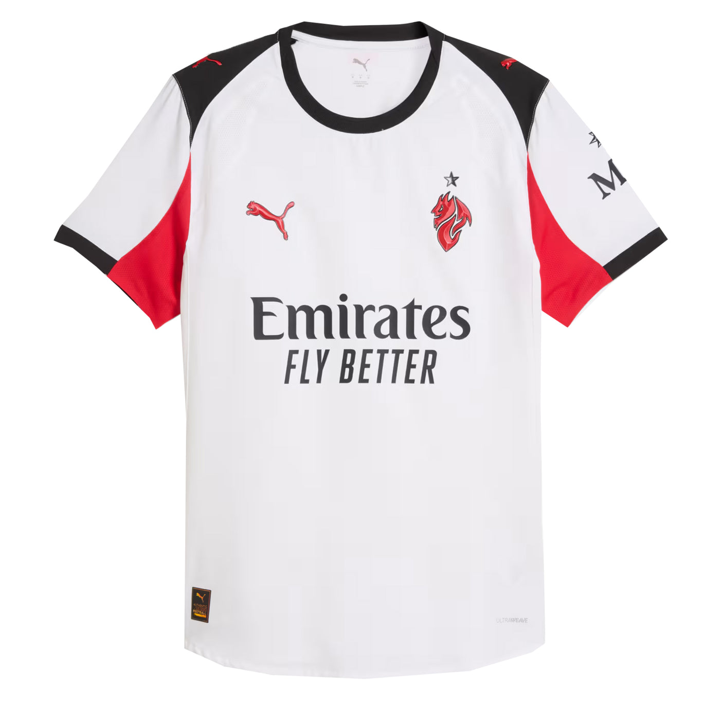 PUMA Men's Ac Milan 2025/26 Authentic Away Jersey White/Black/Red Front
