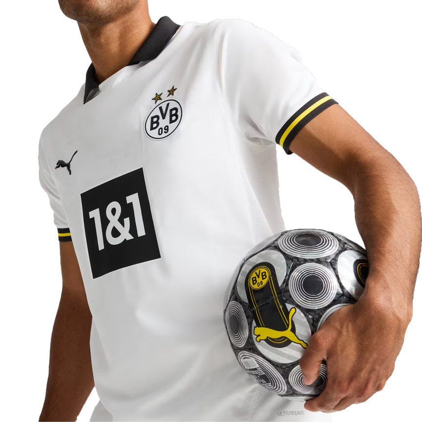 PUMA Men's Borussia Dortmund 2024/25 Authentic Third Jersey White/Black Crest