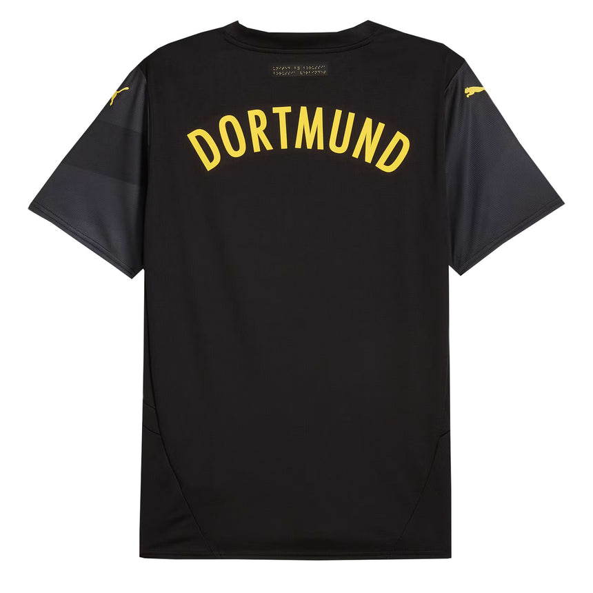 PUMA Men's Borussia Dortmund 2024/25 Away Jersey Black/Faster Yellow Back