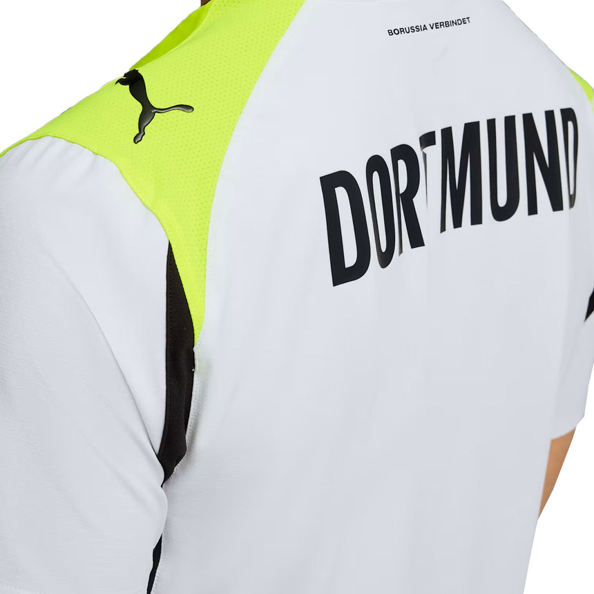 PUMA Men's Borussia Dortmund 2025/26 Authentic Away Jersey Silver Mist/Yellow Alert Back Crest