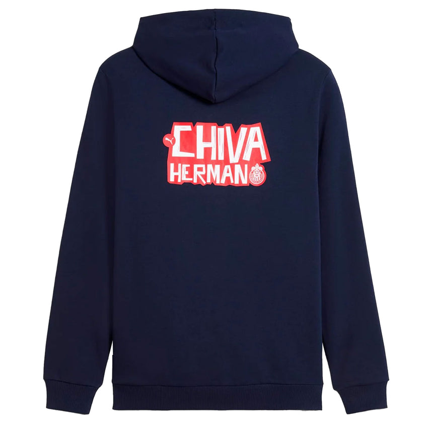PUMA Men's Chivas De Guadalajara Culture Full Zip Hoody Navy Back