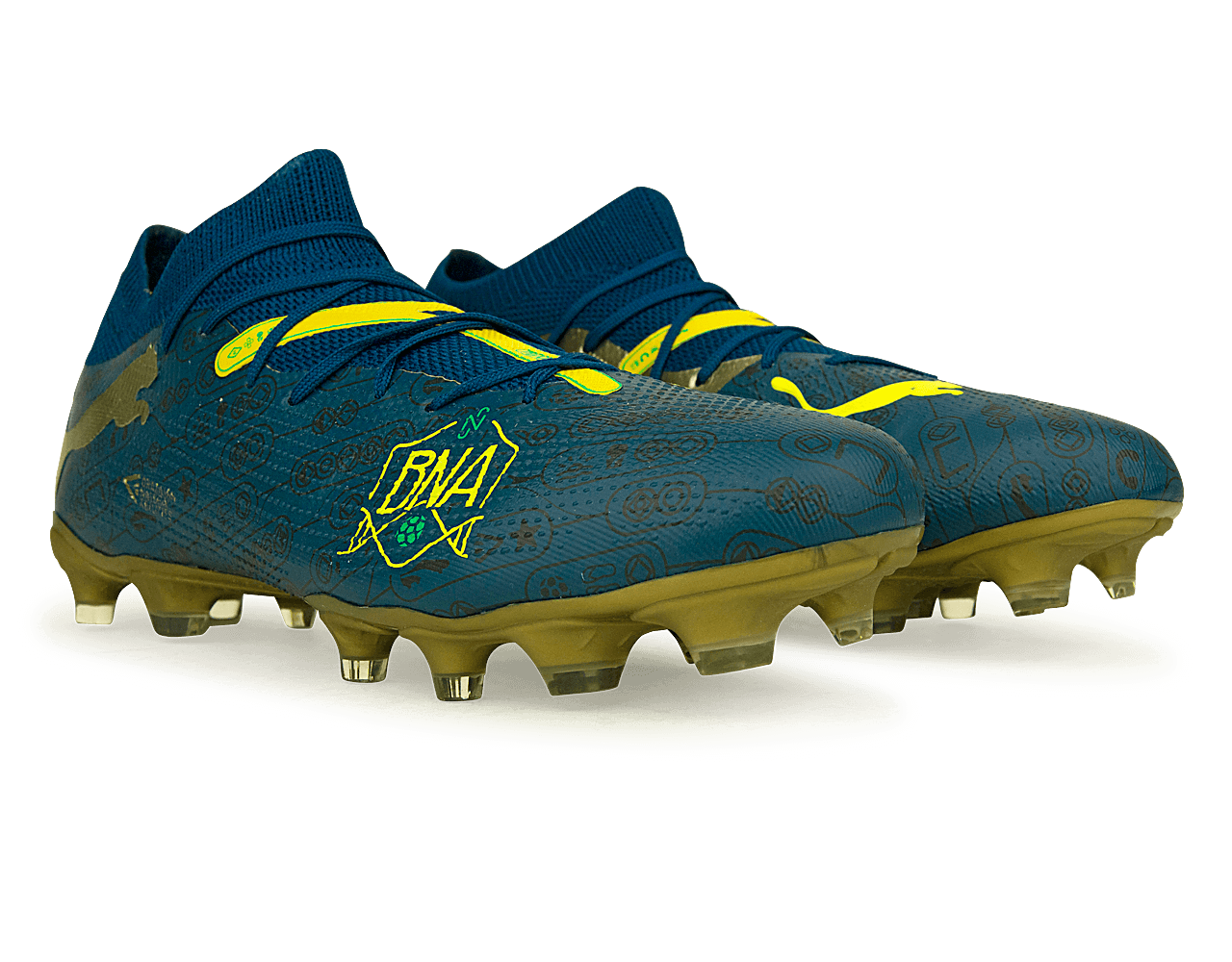PUMA x Neymar JR Men's Future 7 Match BNA FG/AG Blue/Yellow/Green Gold Together