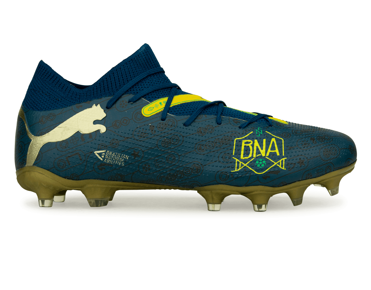 PUMA x Neymar JR Men's Future 7 Match BNA FG/AG Blue/Yellow/Green Gold