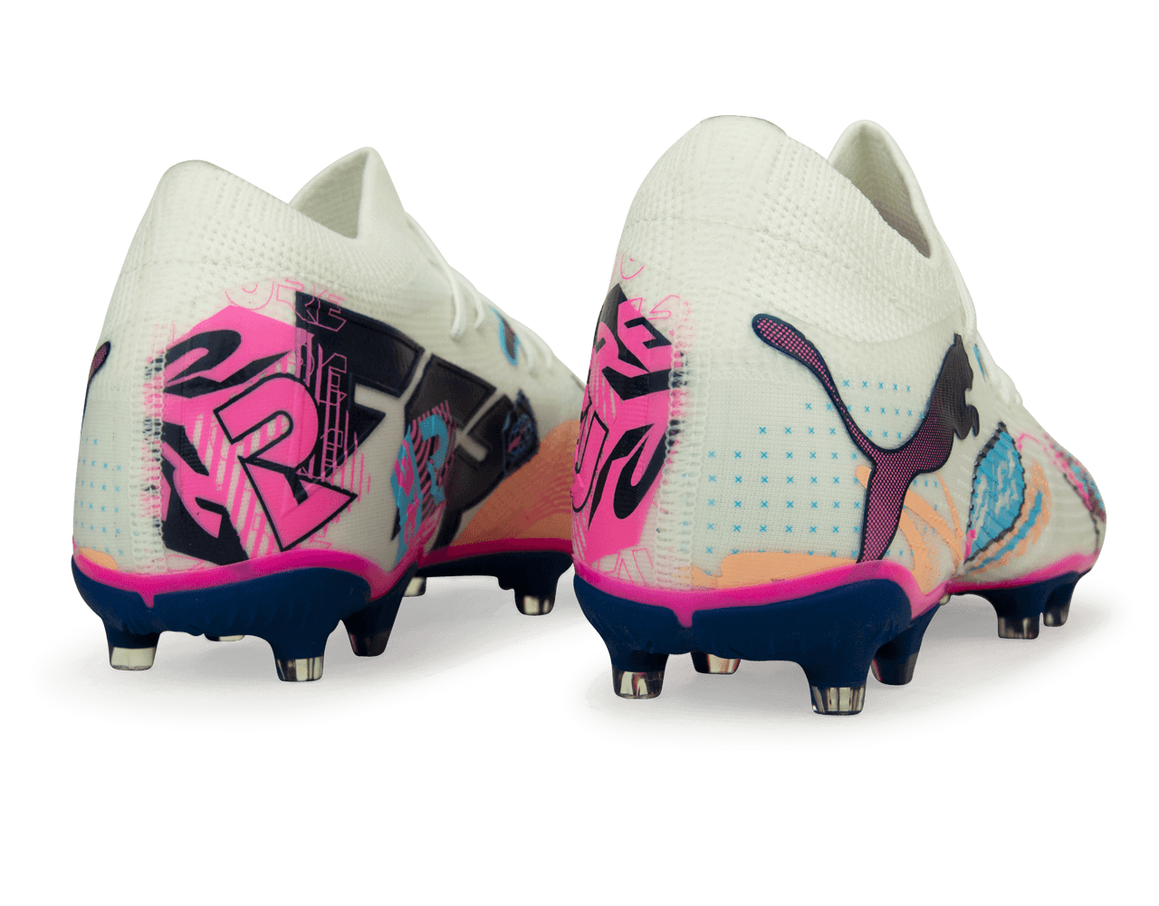 PUMA Men's Future 7 Match Volume Up FG/AG White/Luminous Blue Rear