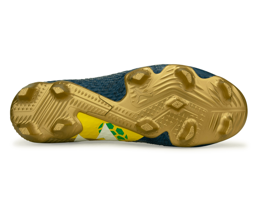 PUMA Men's Future 7 Ultimate BNA FG/AG Blue/Yellow/Green Gold Sole