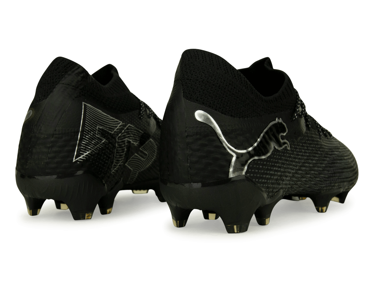 PUMA Men's Future 7 Ultimate FG/AG Black/Silver Rear
