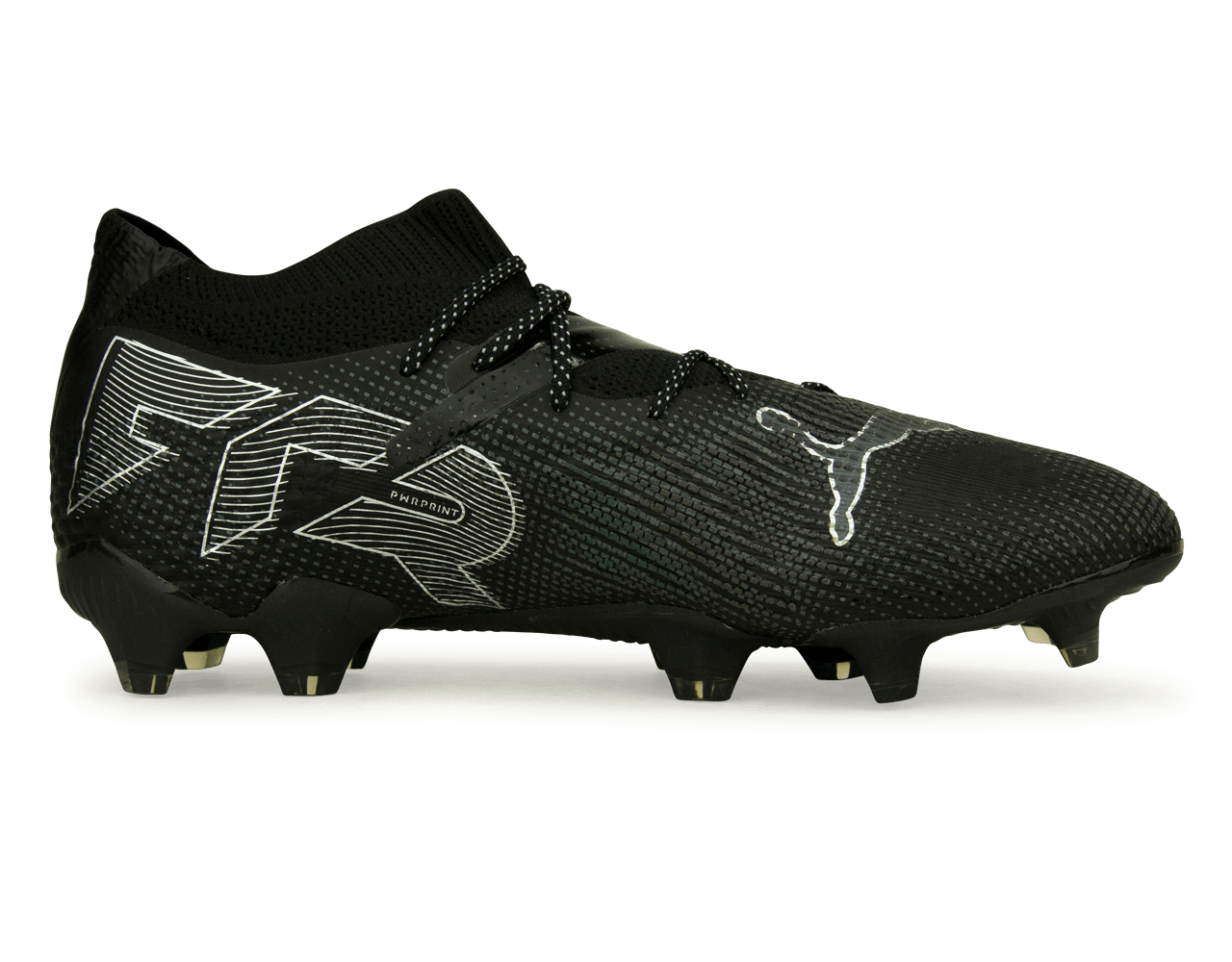 PUMA Men's Future 7 Ultimate FG/AG Black/Silver Side