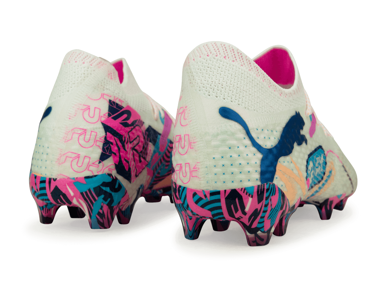 PUMA Men's Future 7 Ultimate Volume Up FG/AG White/Luminous Blue Rear