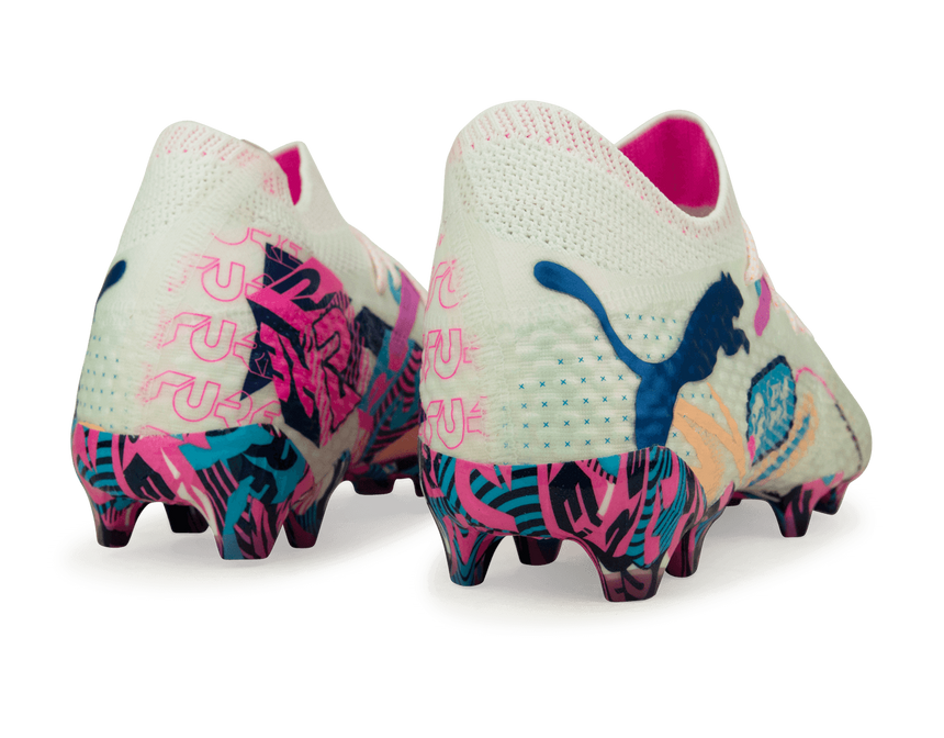 PUMA Men's Future 7 Ultimate Volume Up FG/AG White/Luminous Blue Rear