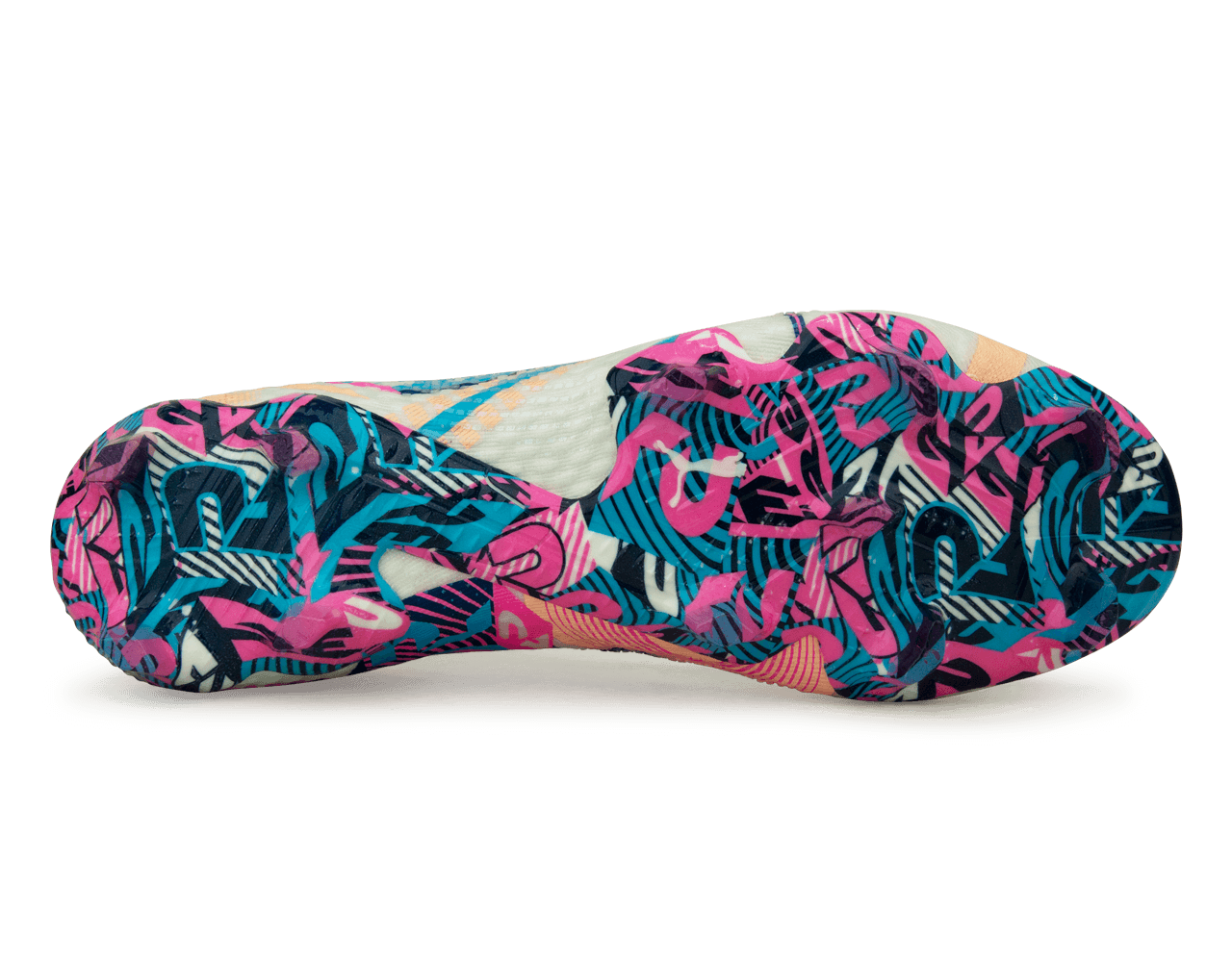 PUMA Men's Future 7 Ultimate Volume Up FG/AG White/Luminous Blue Sole