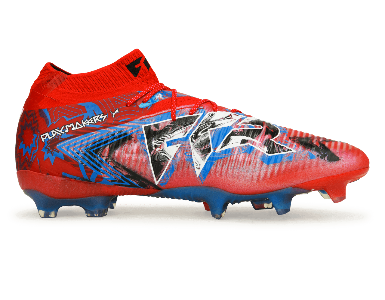 PUMA Men's Future 8 Ultimate PlayMakers FG Red/Black/Ultra Blue Side