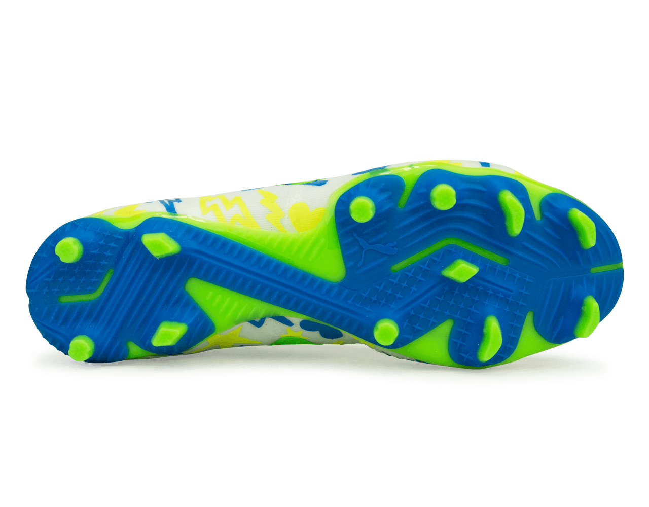PUMA Men's Future Match x Neymar FG/AG White/Blue/Lemon Sole