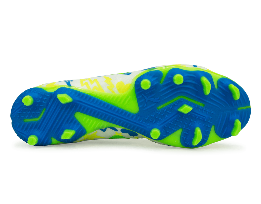 PUMA Men's Future Match x Neymar FG/AG White/Blue/Lemon Sole