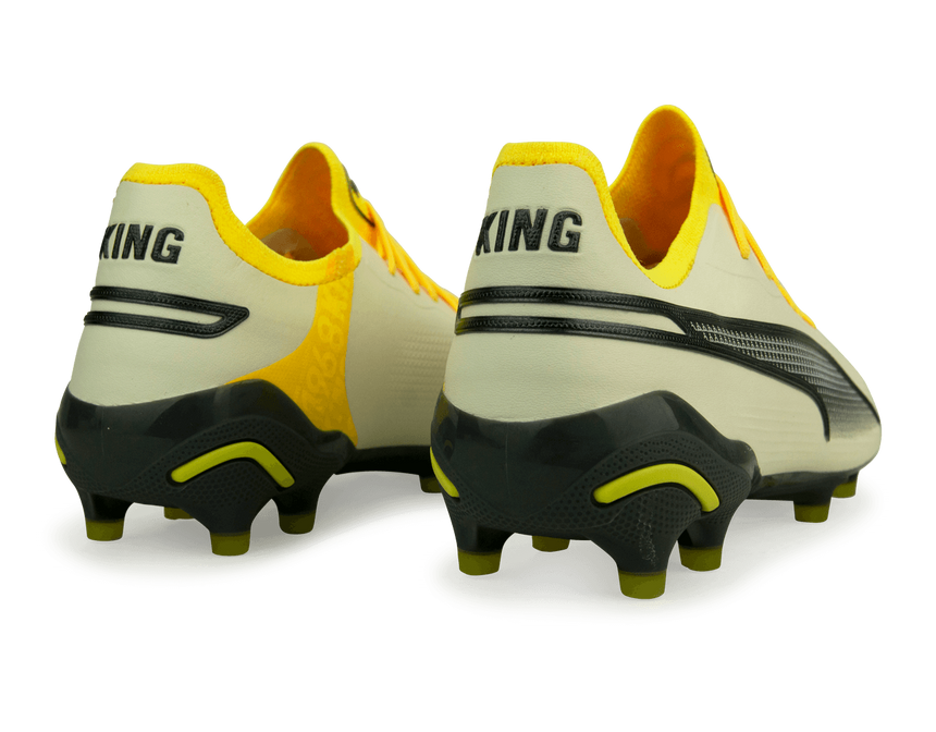 PUMA Men's King Ultimate FG/AG Alpine Snow/Asphalt Yellow Rear