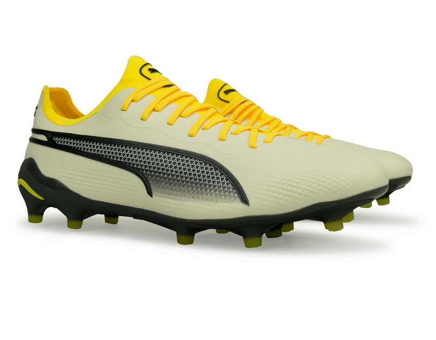 PUMA Men's King Ultimate FG/AG Alpine Snow/Asphalt Yellow Together