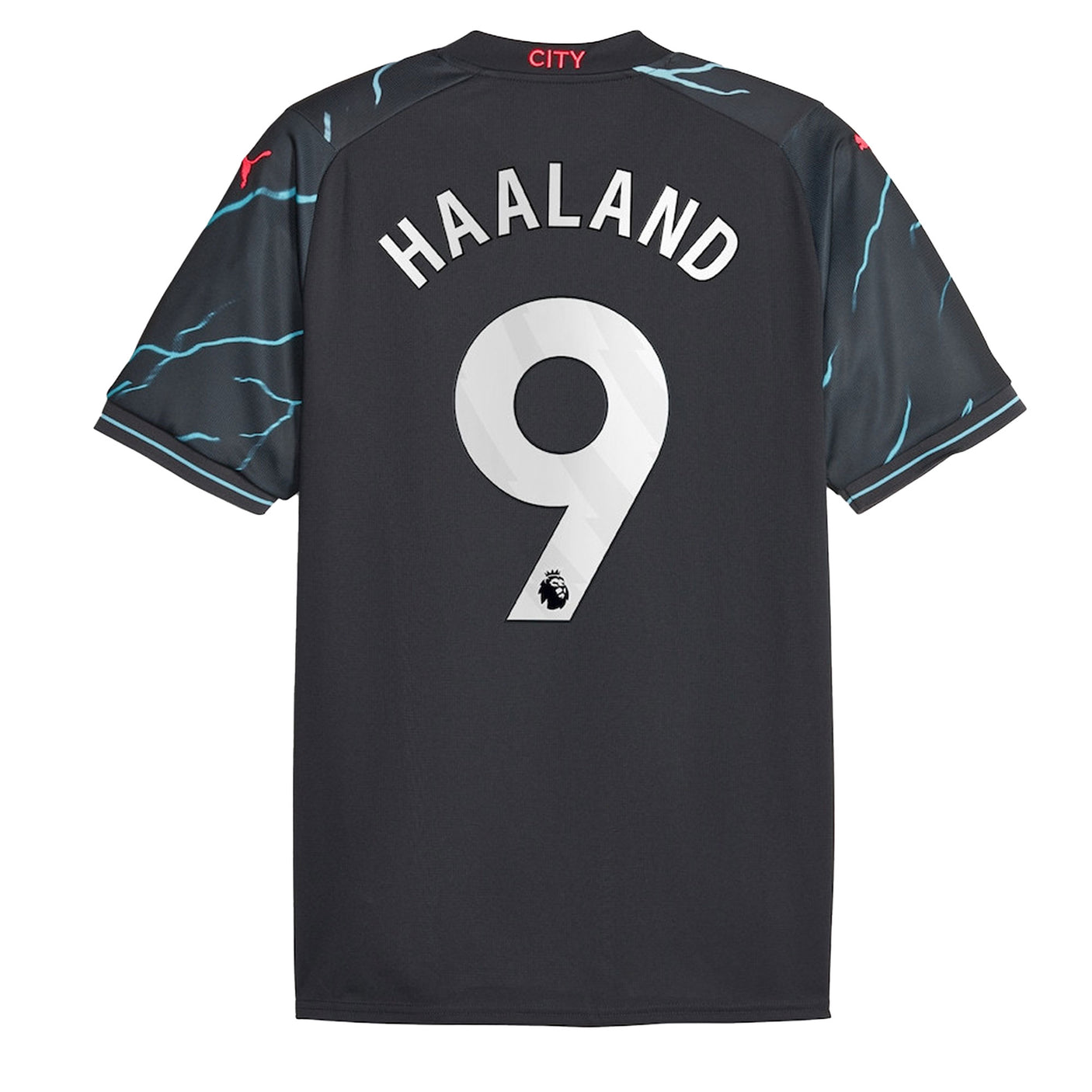 PUMA Men's Manchester City 2023/24 Third Jersey w/ Haaland #9 Printing Back