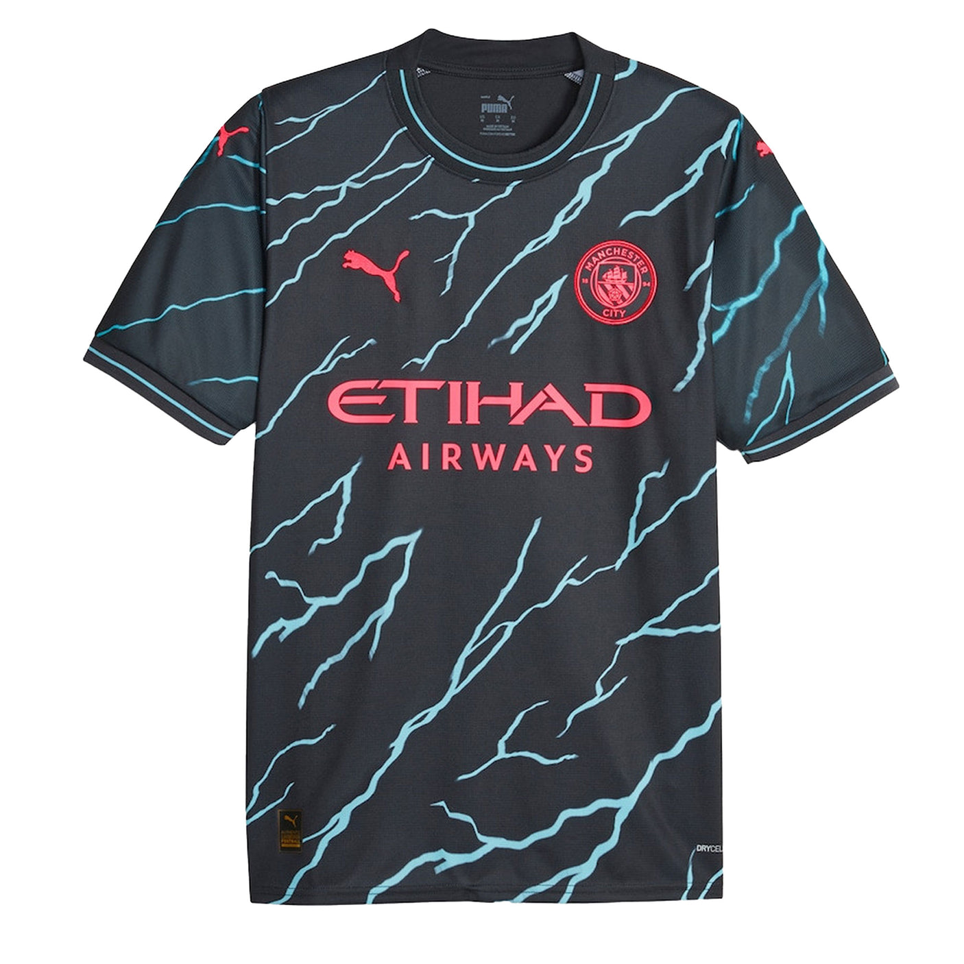 PUMA Men's Manchester City 2023/24 Third Jersey w/ Haaland #9 Printing Front
