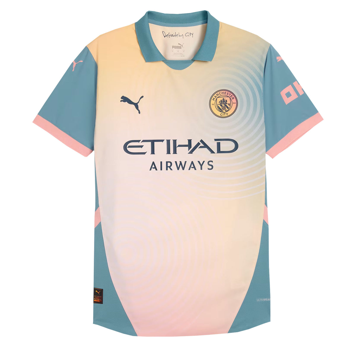 PUMA Men's Manchester City 2024/25 Authentic Fourth Jersey Rose Bay/Bo