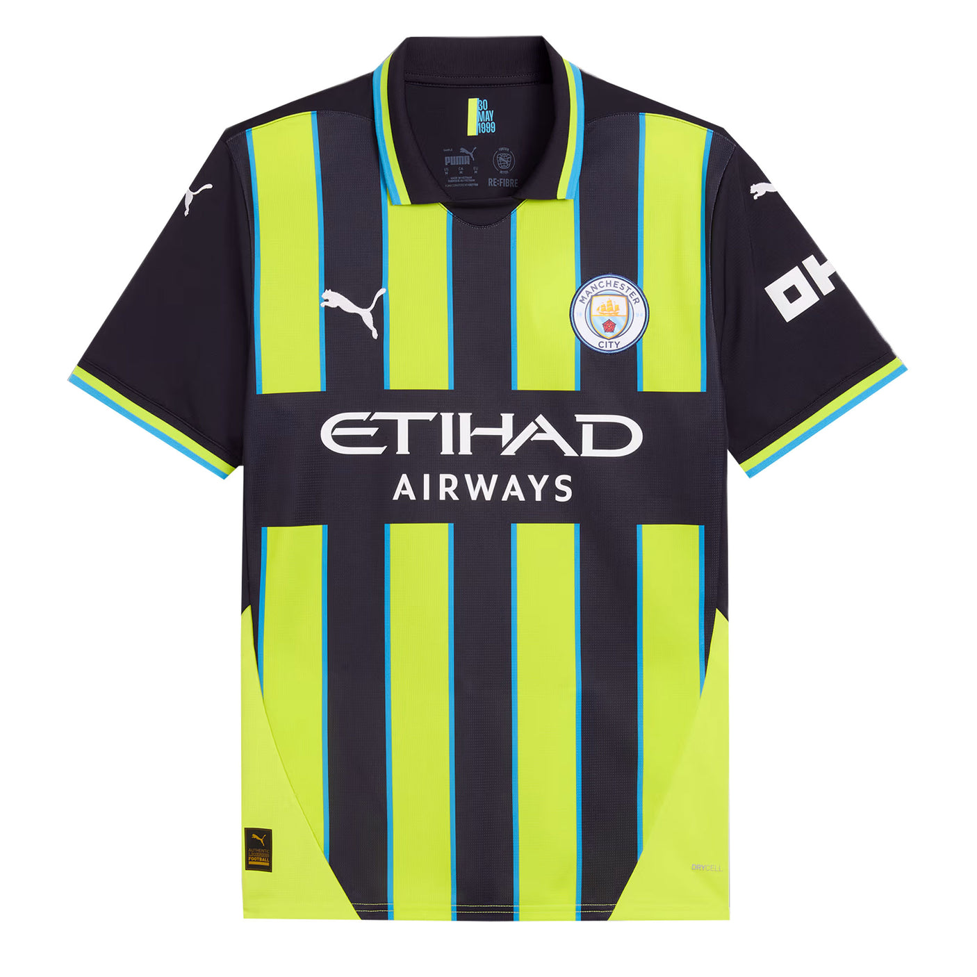 PUMA Men's Manchester City 2024/25 Away Jersey Yellow Glow/Navy Front