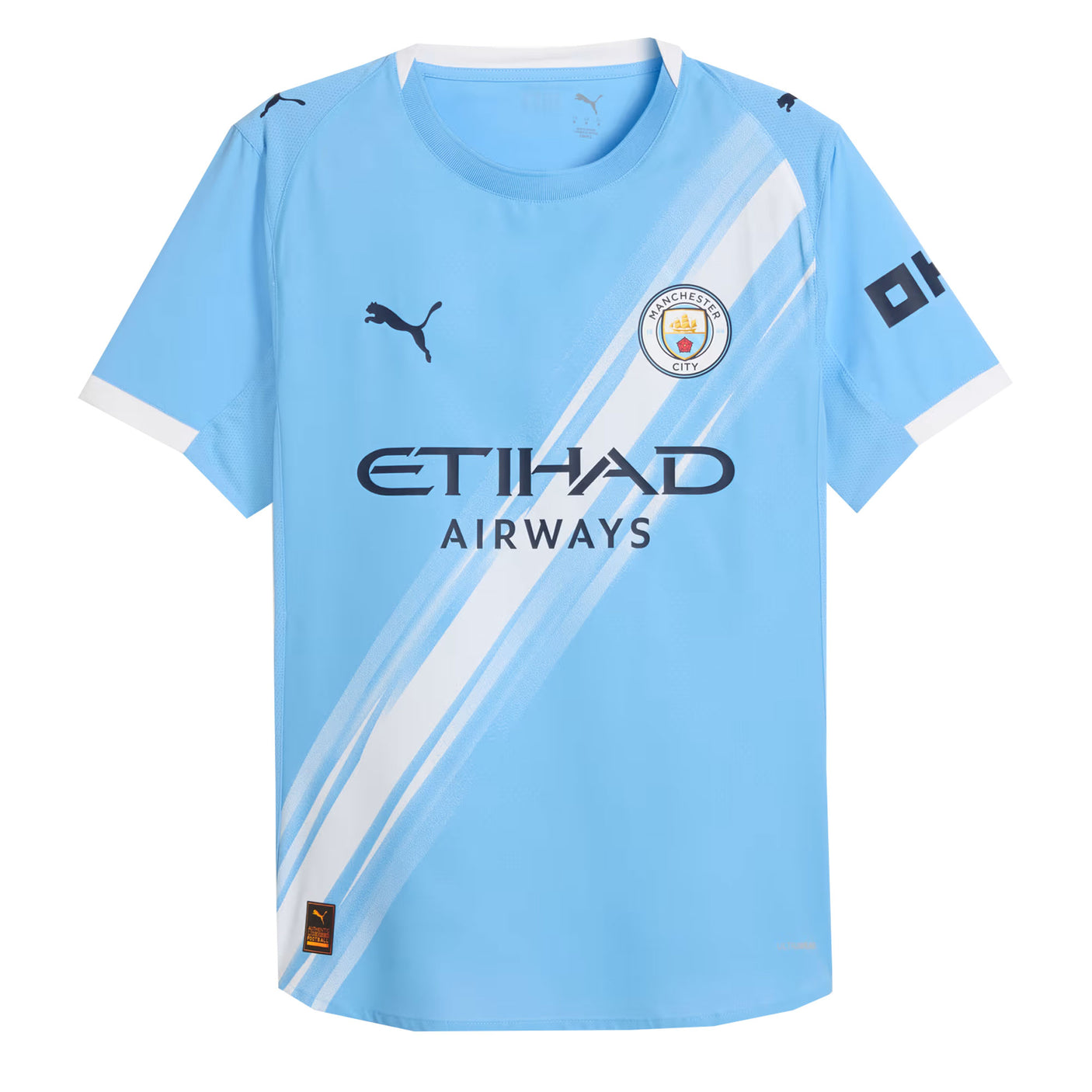 PUMA Men's Manchester City 2025/26 Authentic Home Jersey Team Light Blue/White Front