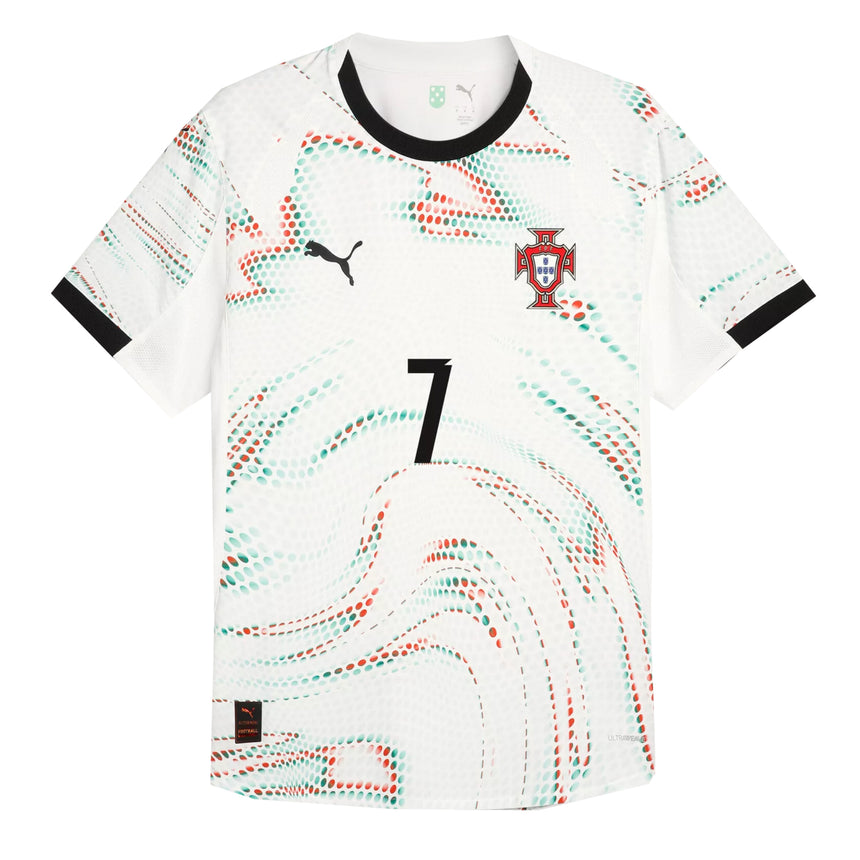 PUMA Men's Portugal 2025/26 Authentic Away Jersey w/ Ronaldo #7 Printing Front