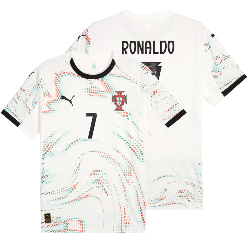 PUMA Men's Portugal 2025/26 Away Jersey w/ Ronaldo # 7 Printing Both