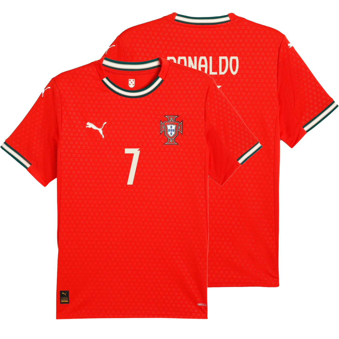 PUMA Men's Portugal 2025/26 Home Jersey w/Ronaldo #7 Printing Both