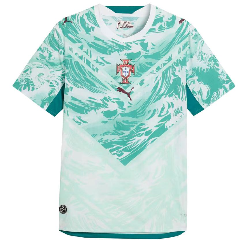 PUMA Men's Portugal World Cup 2026 Authentic Away Jersey White/Green Lagoon Front