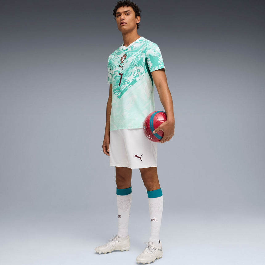 PUMA Men's Portugal World Cup 2026 Authentic Away Jersey White/Green Lagoon Model