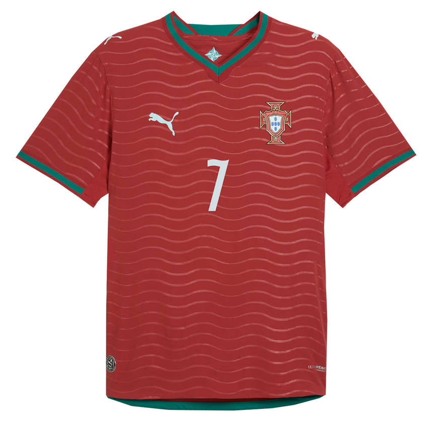 PUMA Men's Portugal World Cup 2026 Authentic Home Jersey w/ Ronaldo #7 Printing Front