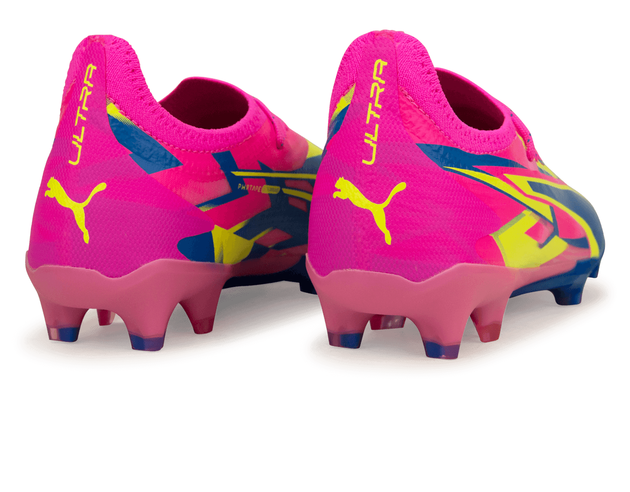 PUMA Men's Ultimate Energy FG/AG Pink/Blue/Yellow Rear