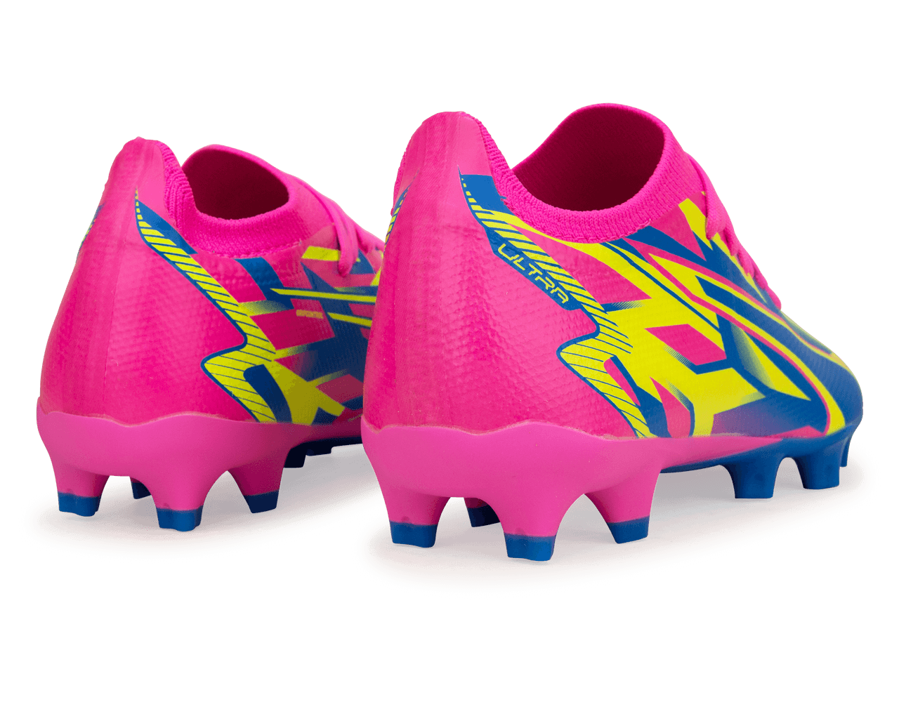 PUMA Men's Ultra Match Energy FG/AG Pink/Blue/Yellow Rear