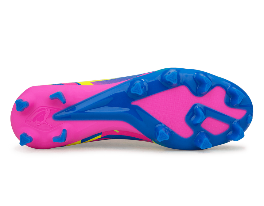 PUMA Men's Ultra Match Energy FG/AG Pink/Blue/Yellow Sole