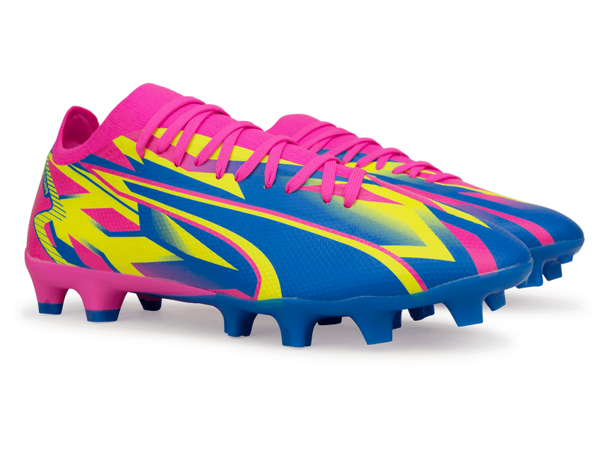 PUMA Men's Ultra Match Energy FG/AG Pink/Blue/Yellow Together