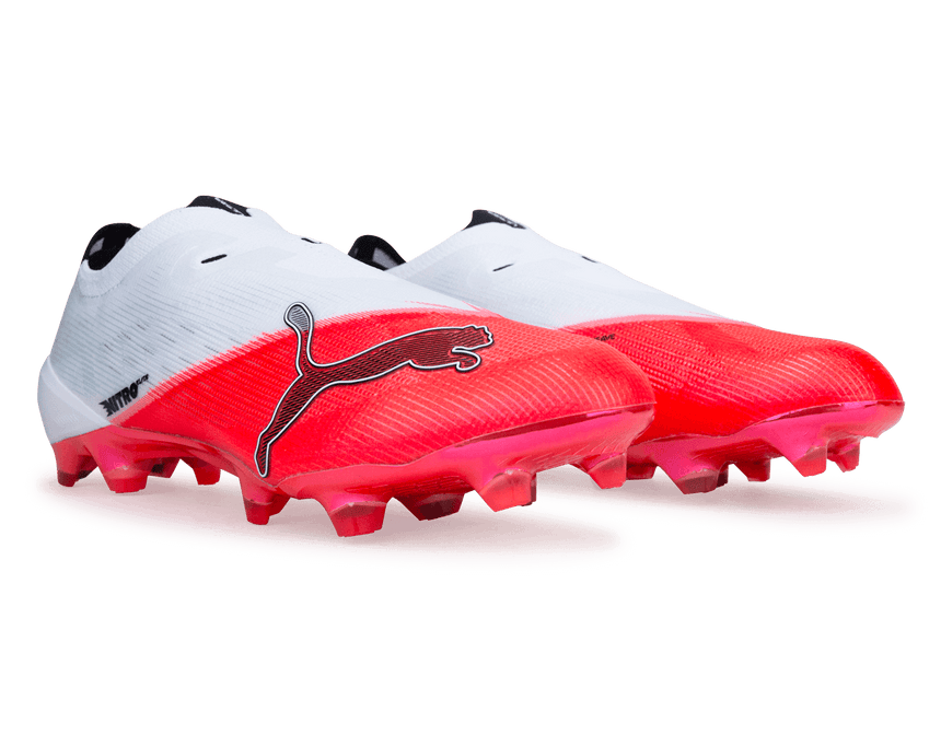 PUMA Men's Ultra Nitro 7 Ultimate Laceless FG Red/Black/White Pair