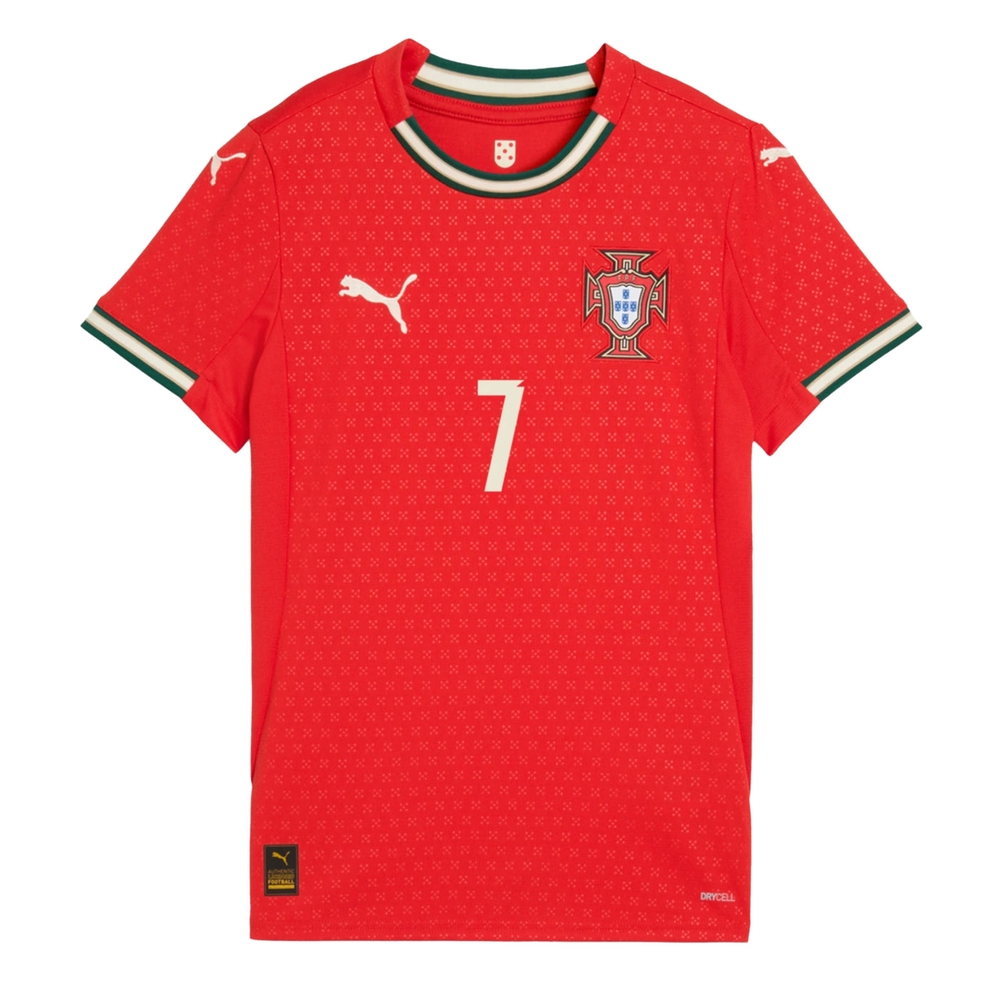 PUMA Women's Portugal 2025/26 Home Jersey w/ Ronaldo #7 Printing Front