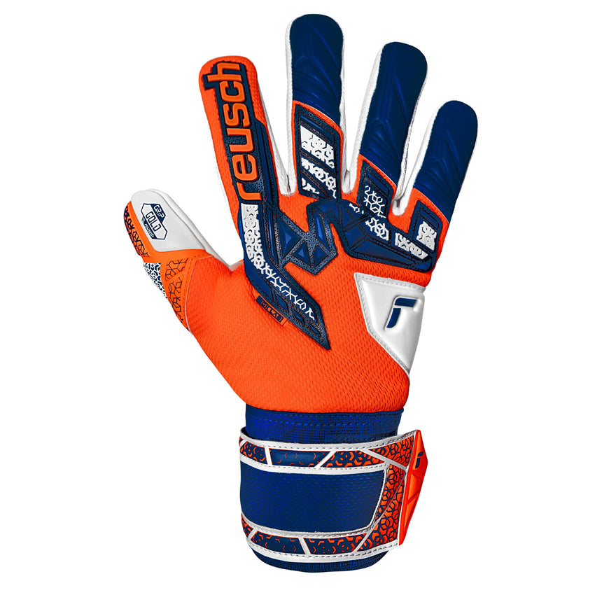 Reusch Attrakt Freegel Gold NC Goalkeeper Gloves Shocking Orange/Energize Blue Front